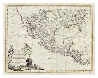 Messico-zatta-1785Messico ouvero Nuova Spagna che Contiene il Nuovo Messico la California con una Parte de&#39; Paesi Adjacenti